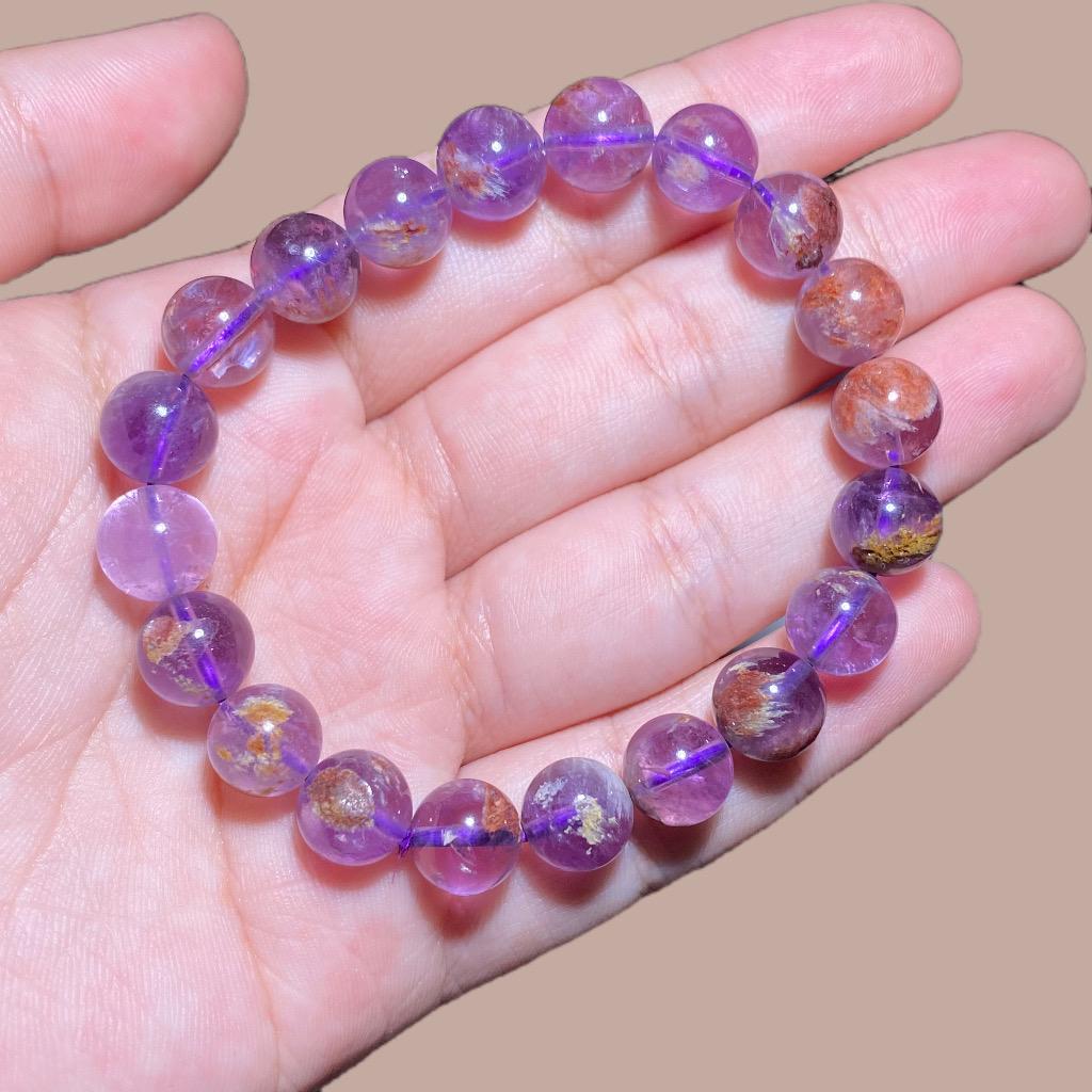 Purple Garden Quartz/ Amethyst Phantom Bracelet 9-10mm- Fashion&Gift