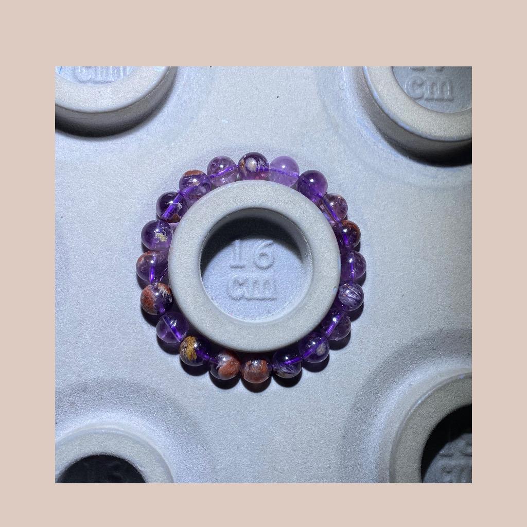 Purple Garden Quartz/ Amethyst Phantom Bracelet 9-10mm- Fashion&Gift